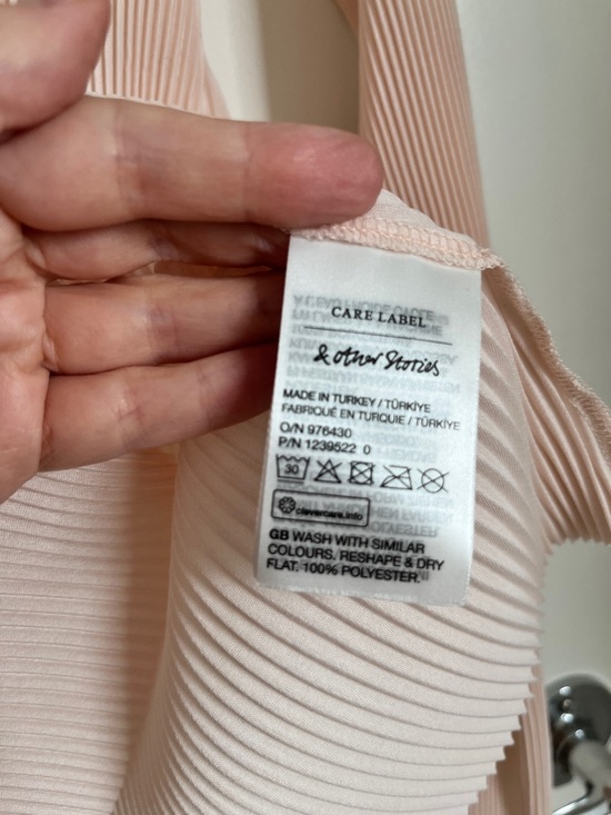 & Other Stories Pale Pink Ribbed Long Sleeve Top - Picture 4 of 4